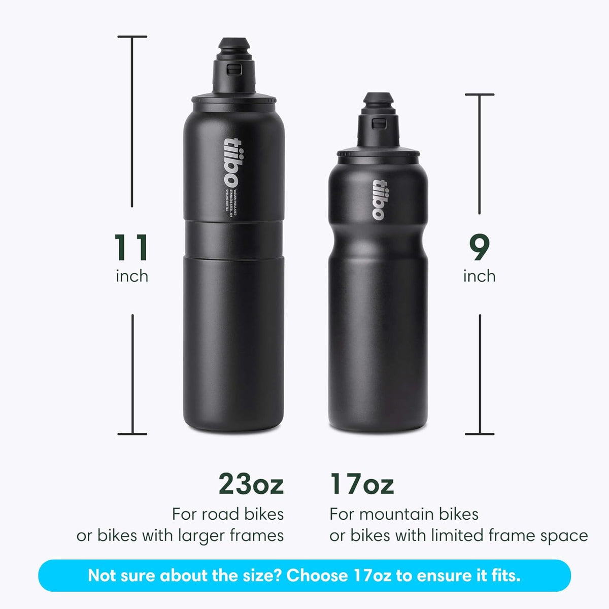 Vacuum Insulated Stainless Steel Bike Water Bottle, Double Wall, No-Squeeze, Fast Flow Sport Nozzle, Designed for Cycling, Biking, Fitness & Sports, Fits Most Bike Cages (Brushed, 23OZ)