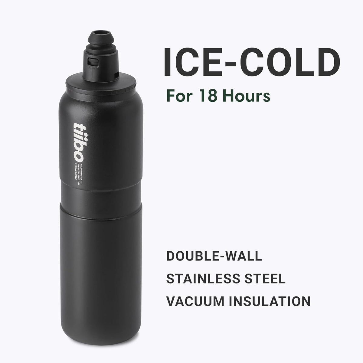 Vacuum Insulated Stainless Steel Bike Water Bottle, Double Wall, No-Squeeze, Fast Flow Sport Nozzle, Designed for Cycling, Biking, Fitness & Sports, Fits Most Bike Cages (Brushed, 23OZ)