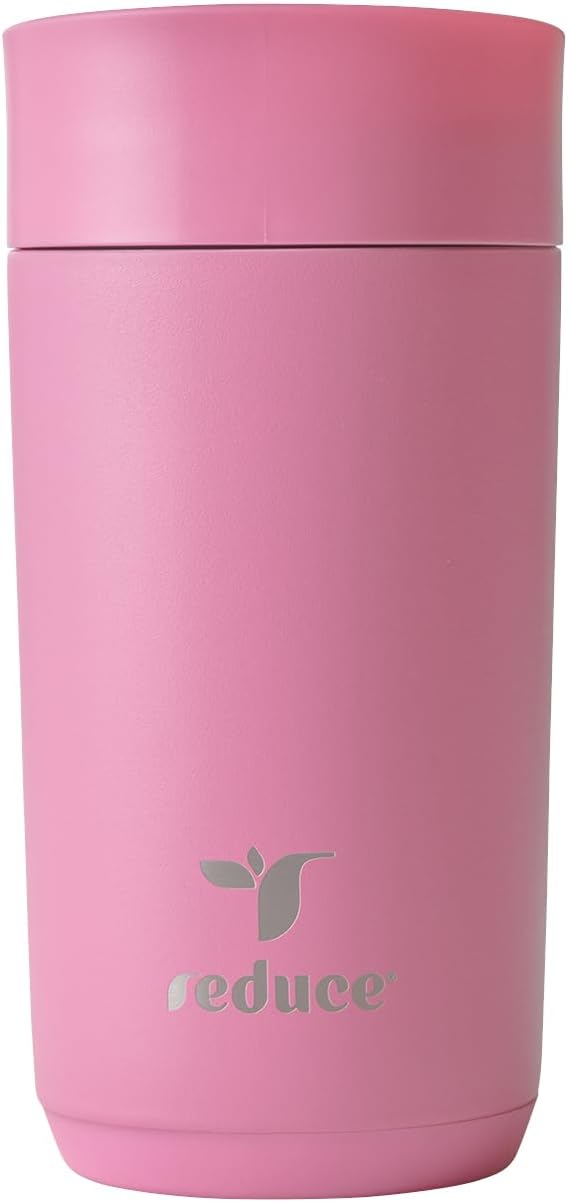 Perk 10oz Insulated Coffee Tumbler – Leak-Proof with Lockable Lid and Vacuum Insulation–Durable Stainless Steel–Fits Car Cup Holders–One-Handed Travel Mug in Sand Leopard Print - Rosebud