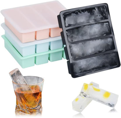 Long Ice Cube Molds 2 Pack Silicone Big Large Ice Molds Trays Blocks Sticks for Water Bottles,Bottled Beverage,Sodas