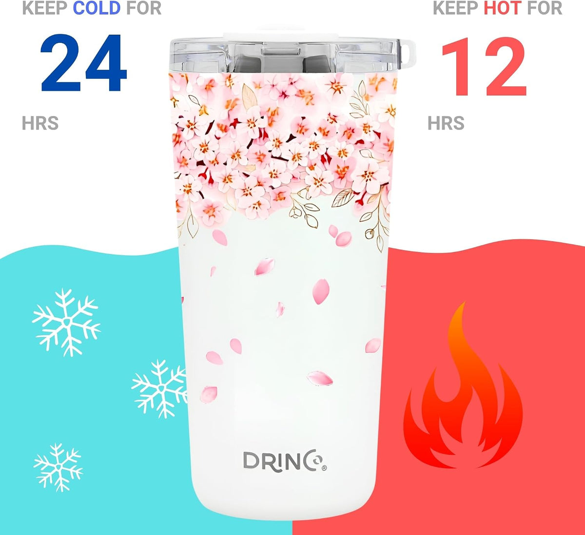 20 oz Stainless Steel Tumbler | Double Walled Vacuum Insulated Mug With Lid, 2 Straws, For Hot & Cold Drinks (20oz Dragonfly)