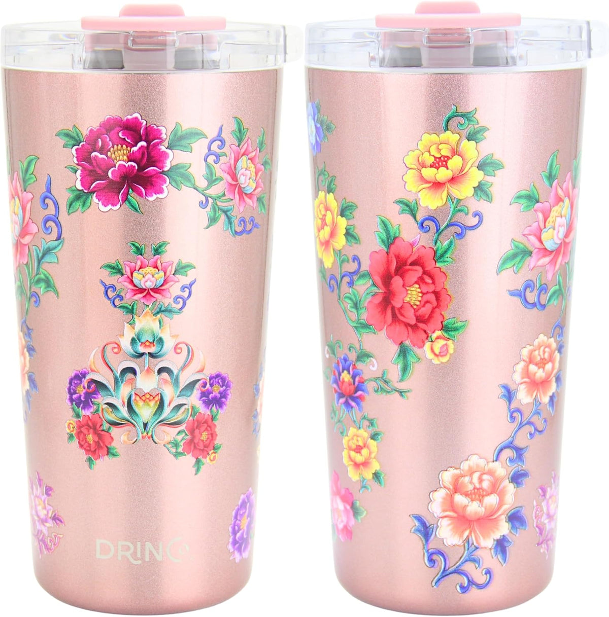 20 oz Stainless Steel Tumbler | Double Walled Vacuum Insulated Mug With Lid, 2 Straws, For Hot & Cold Drinks (20oz Dragonfly)