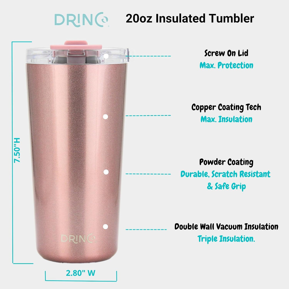 20 oz Stainless Steel Tumbler | Double Walled Vacuum Insulated Mug With Lid, 2 Straws, For Hot & Cold Drinks (20oz Dragonfly)