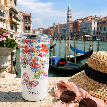 20 oz Stainless Steel Tumbler | Double Walled Vacuum Insulated Mug With Lid, 2 Straws, For Hot & Cold Drinks (20oz Dragonfly)