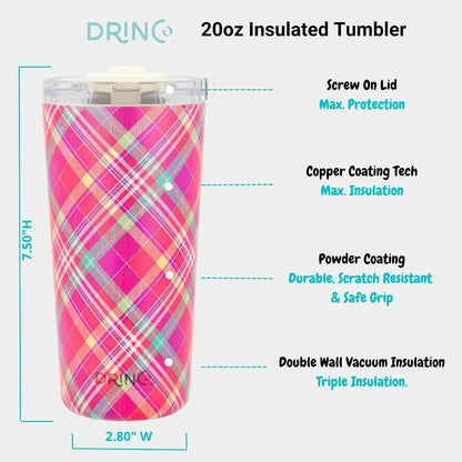 20 oz Stainless Steel Tumbler | Double Walled Vacuum Insulated Mug With Lid, 2 Straws, For Hot & Cold Drinks (20oz Dragonfly)