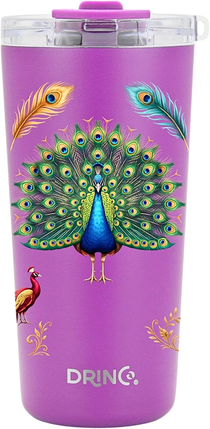 20 oz Stainless Steel Tumbler | Double Walled Vacuum Insulated Mug With Lid, 2 Straws, For Hot & Cold Drinks (20oz Dragonfly)