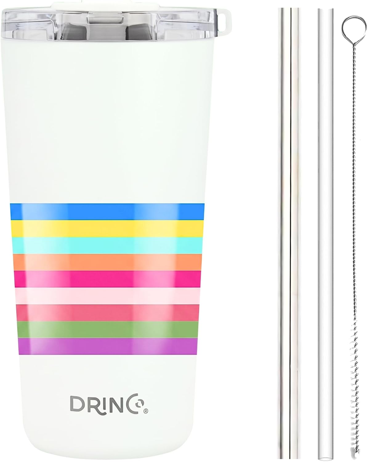 20 oz Stainless Steel Tumbler | Double Walled Vacuum Insulated Mug With Lid, 2 Straws, For Hot & Cold Drinks (20oz Dragonfly)