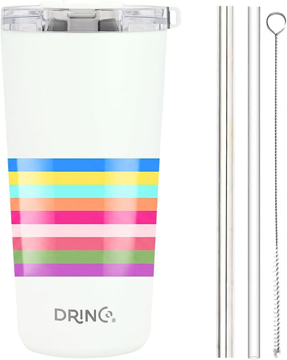 20 oz Stainless Steel Tumbler | Double Walled Vacuum Insulated Mug With Lid, 2 Straws, For Hot & Cold Drinks (20oz Dragonfly)