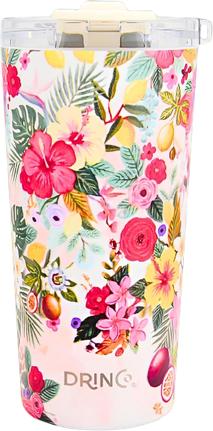 20 oz Stainless Steel Tumbler | Double Walled Vacuum Insulated Mug With Lid, 2 Straws, For Hot & Cold Drinks (20oz Dragonfly)
