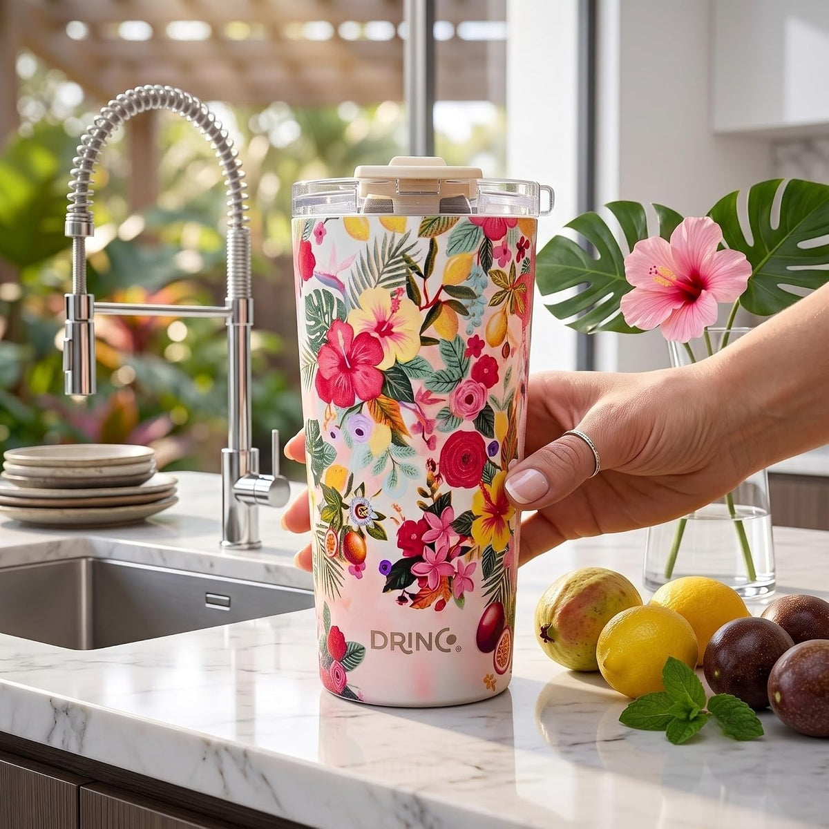 20 oz Stainless Steel Tumbler | Double Walled Vacuum Insulated Mug With Lid, 2 Straws, For Hot & Cold Drinks (20oz Dragonfly)