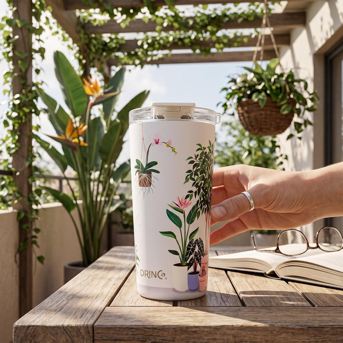 20 oz Stainless Steel Tumbler | Double Walled Vacuum Insulated Mug With Lid, 2 Straws, For Hot & Cold Drinks (20oz Dragonfly)
