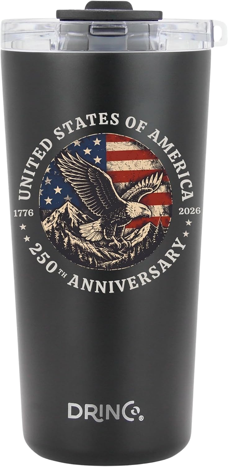 20 oz Stainless Steel Tumbler | Double Walled Vacuum Insulated Mug With Lid, 2 Straws, For Hot & Cold Drinks (20oz Dragonfly)