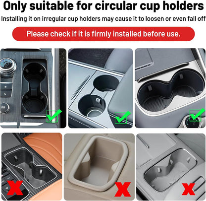 Car Large Cup Holder Expander, 5-in-1 Cupholder Extender with Phone Holder & Swivel and Detachable Snack Food Tray Table for Eating, Travel Essentials for Road Trips for Driver. Model C