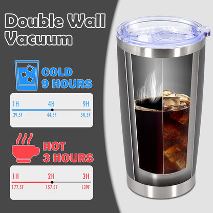 20oz Tumbler Stainless Steel Tumbler Coffee Tumbler with Lid Navy, 1P | Vacuum Insulated Double Wall Travel Mug, Durable Powder Coated Coffee Mug, For Hot & Cold Drinks