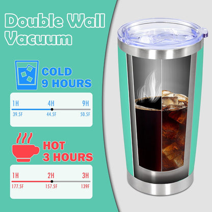 20oz Tumbler Stainless Steel Tumbler Coffee Tumbler with Lid Navy, 1P | Vacuum Insulated Double Wall Travel Mug, Durable Powder Coated Coffee Mug, For Hot & Cold Drinks