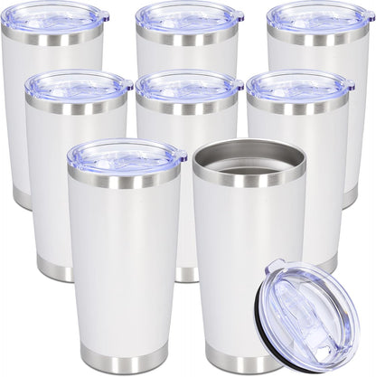 20oz Tumbler Stainless Steel Tumbler Coffee Tumbler with Lid Navy, 1P | Vacuum Insulated Double Wall Travel Mug, Durable Powder Coated Coffee Mug, For Hot & Cold Drinks