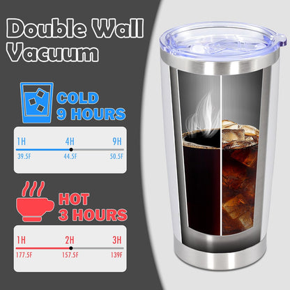 20oz Tumbler Stainless Steel Tumbler Coffee Tumbler with Lid Navy, 1P | Vacuum Insulated Double Wall Travel Mug, Durable Powder Coated Coffee Mug, For Hot & Cold Drinks
