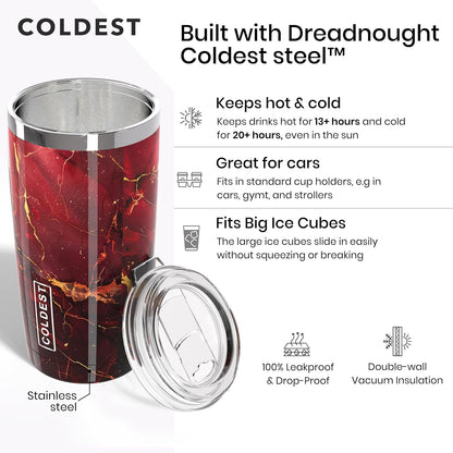 Coffee Tumbler Cups - 100% Spill Proof Tumbler - Stainless Steel Double Insulated - Leakproof Tumblers for Women & Men - Cup Holder Friendly and Easy to Clean (The Persian, 20 oz)