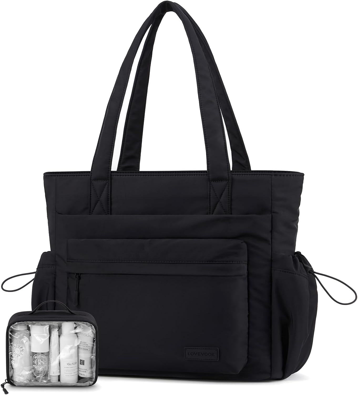 Tote Bag for Women, 15.6" Laptop Work Bag with Cup Holder | 15.6" Padded Laptop Compartment Lightweight Puffer Design Multiple Organized Pockets Work, Travel & Everyday Ready