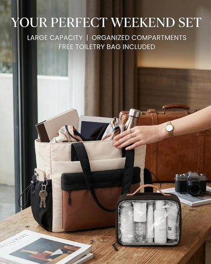 Tote Bag for Women, 15.6" Laptop Work Bag with Cup Holder | 15.6" Padded Laptop Compartment Lightweight Puffer Design Multiple Organized Pockets Work, Travel & Everyday Ready