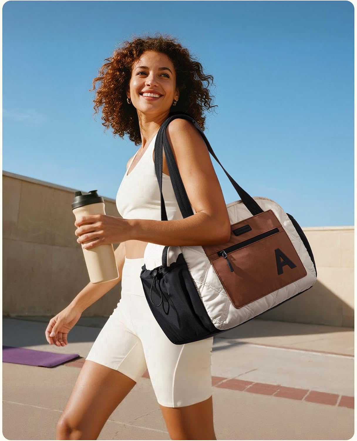 Tote Bag for Women, 15.6" Laptop Work Bag with Cup Holder | 15.6" Padded Laptop Compartment Lightweight Puffer Design Multiple Organized Pockets Work, Travel & Everyday Ready