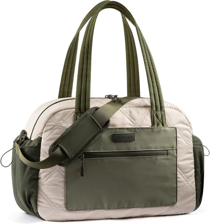 Tote Bag for Women, 15.6" Laptop Work Bag with Cup Holder | 15.6" Padded Laptop Compartment Lightweight Puffer Design Multiple Organized Pockets Work, Travel & Everyday Ready