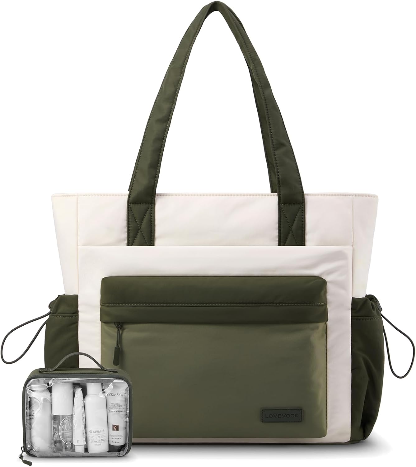 Tote Bag for Women, 15.6" Laptop Work Bag with Cup Holder | 15.6" Padded Laptop Compartment Lightweight Puffer Design Multiple Organized Pockets Work, Travel & Everyday Ready