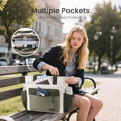 Tote Bag for Women, 15.6" Laptop Work Bag with Cup Holder | 15.6" Padded Laptop Compartment Lightweight Puffer Design Multiple Organized Pockets Work, Travel & Everyday Ready