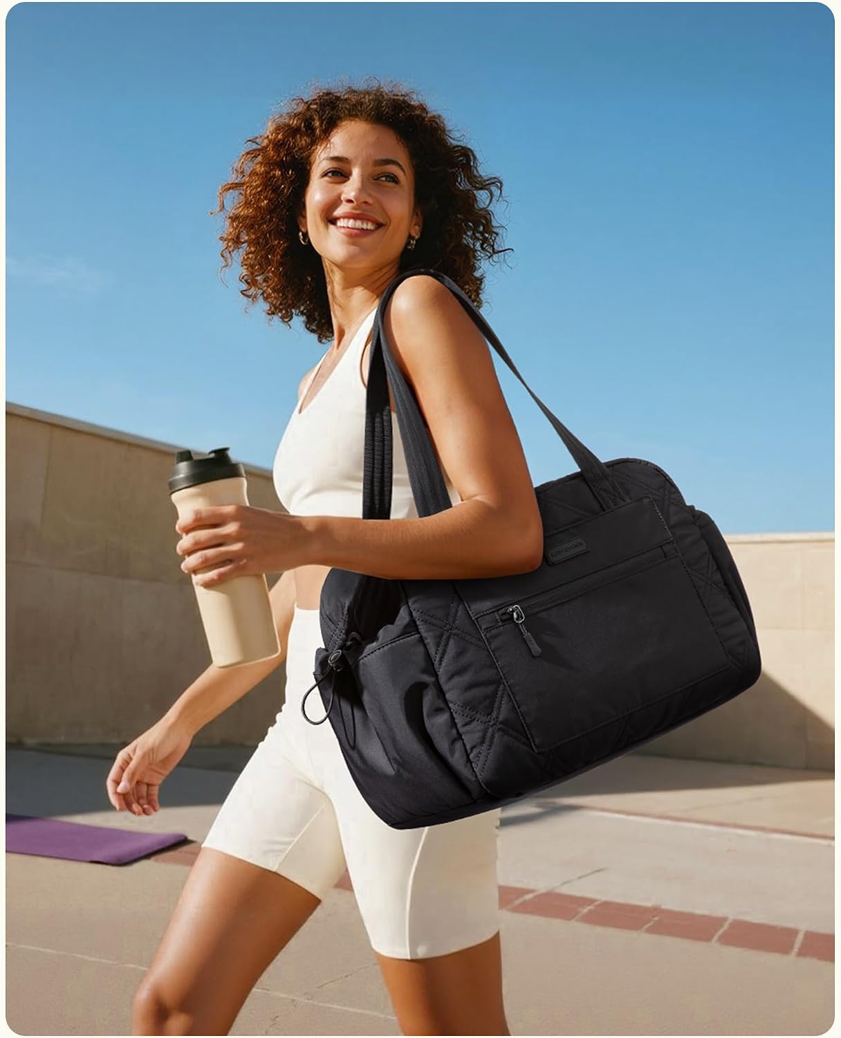 Tote Bag for Women, 15.6" Laptop Work Bag with Cup Holder | 15.6" Padded Laptop Compartment Lightweight Puffer Design Multiple Organized Pockets Work, Travel & Everyday Ready