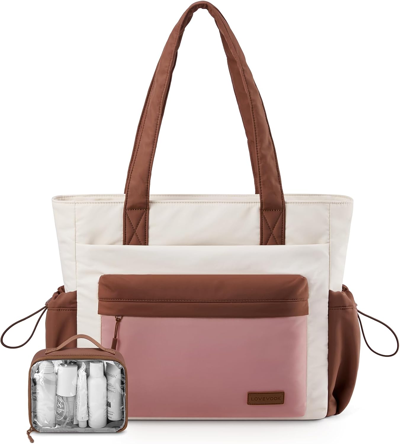 Tote Bag for Women, 15.6" Laptop Work Bag with Cup Holder | 15.6" Padded Laptop Compartment Lightweight Puffer Design Multiple Organized Pockets Work, Travel & Everyday Ready