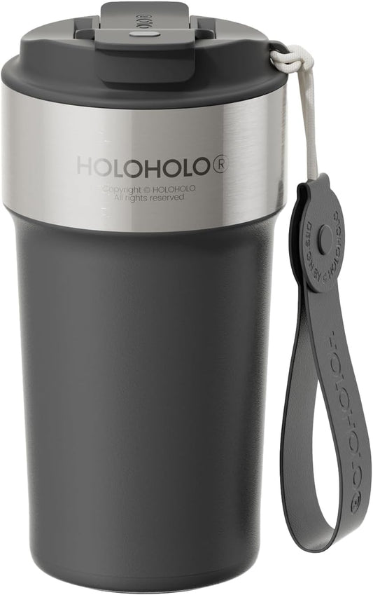 17 oz Latte Tumbler with Straw and Sip Lid, Black