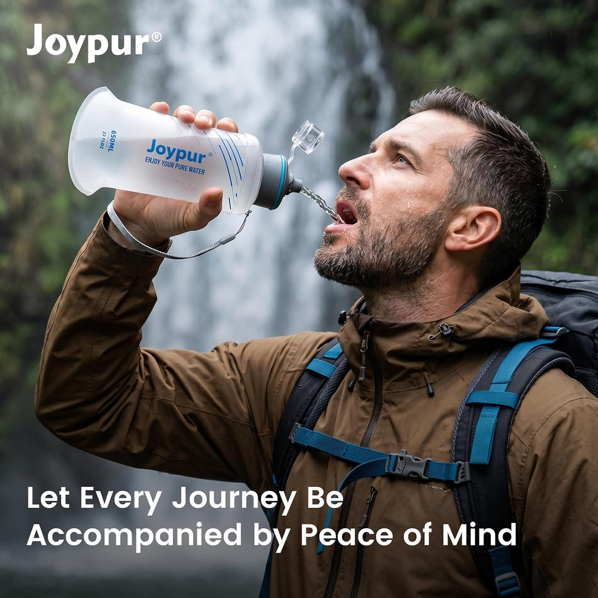 Collapsible Water Filter Bottle with 0.01 Micron Filtration