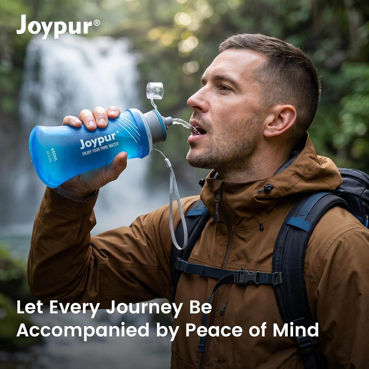 Collapsible Water Filter Bottle with 0.01 Micron Filtration