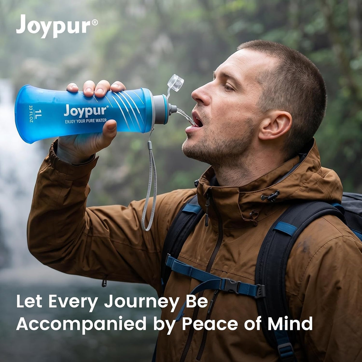 Collapsible Water Filter Bottle with 0.01 Micron Filtration