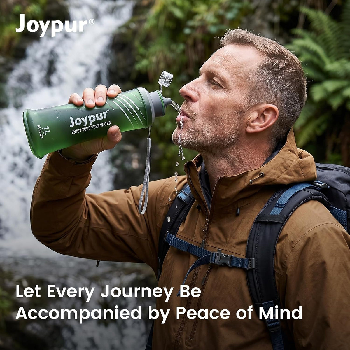 Collapsible Water Filter Bottle with 0.01 Micron Filtration