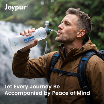 Collapsible Water Filter Bottle with 0.01 Micron Filtration