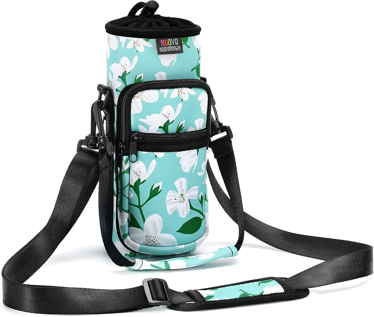 Water Bottle Holder With Strap, 2 Pack, 20-40 oz, Black+Black - Colors A
