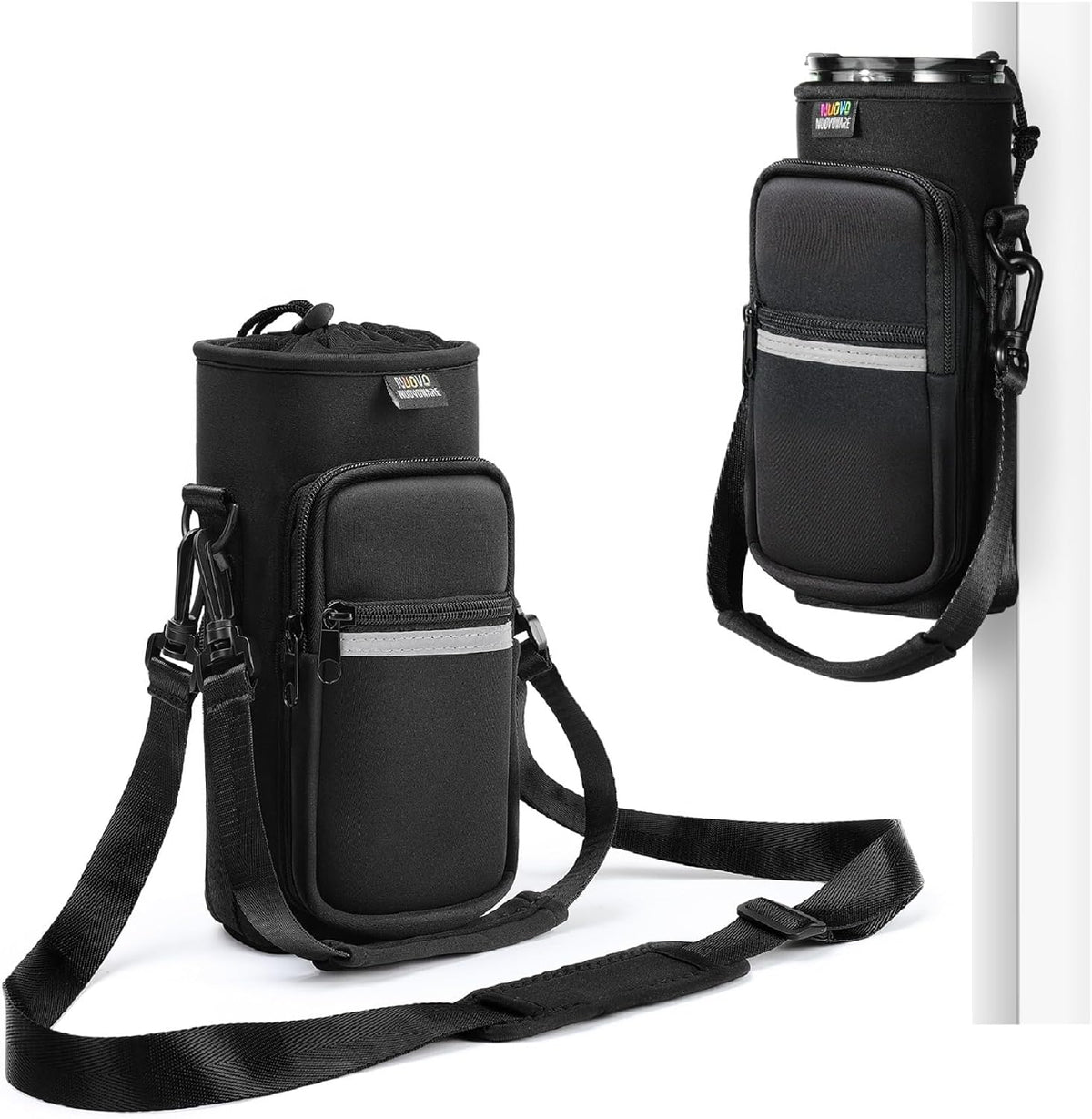 Magnetic Gym Bag, 40oz, Water Bottle Carrier Holder, Black - Colors A