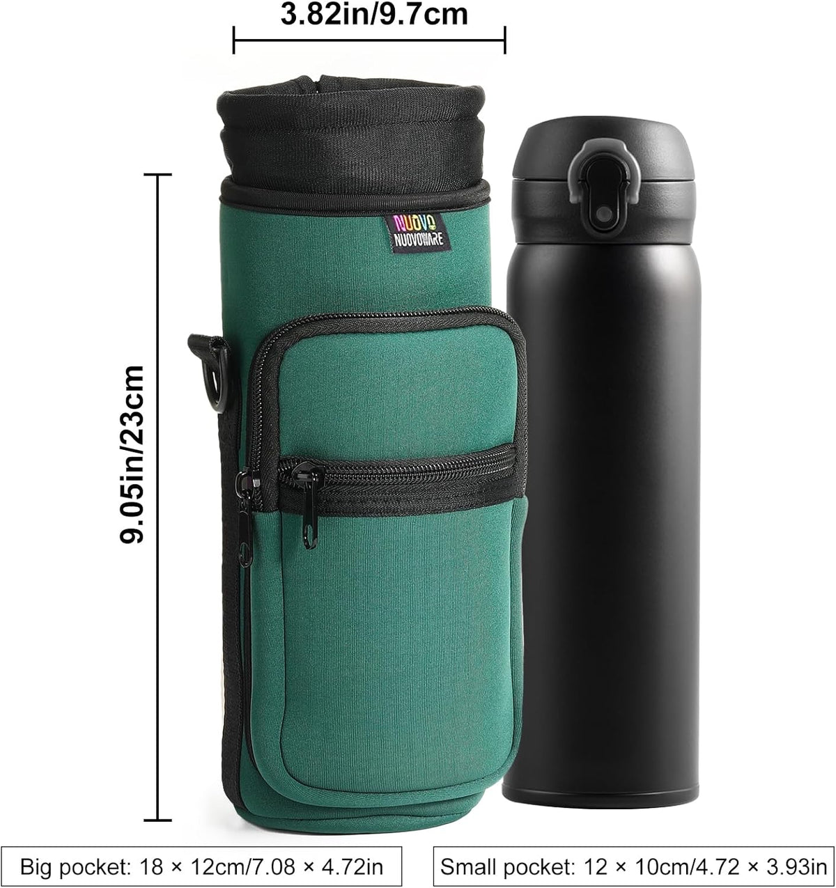 Magnetic Gym Bag, 40oz, Water Bottle Carrier Holder, Black - Colors A