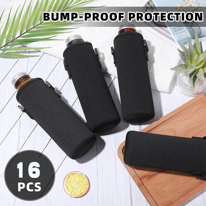 16 Pcs Neoprene Water Bottle Sleeve with Strap Holder