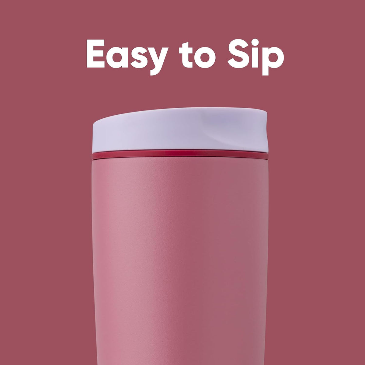 SmoothSip Slider Insulated Stainless Steel Coffee Tumbler, Reusable Iced Coffee Cup, Hot Coffee Travel Mug, BPA Free 20 oz, Grey/Blue (High Dive)