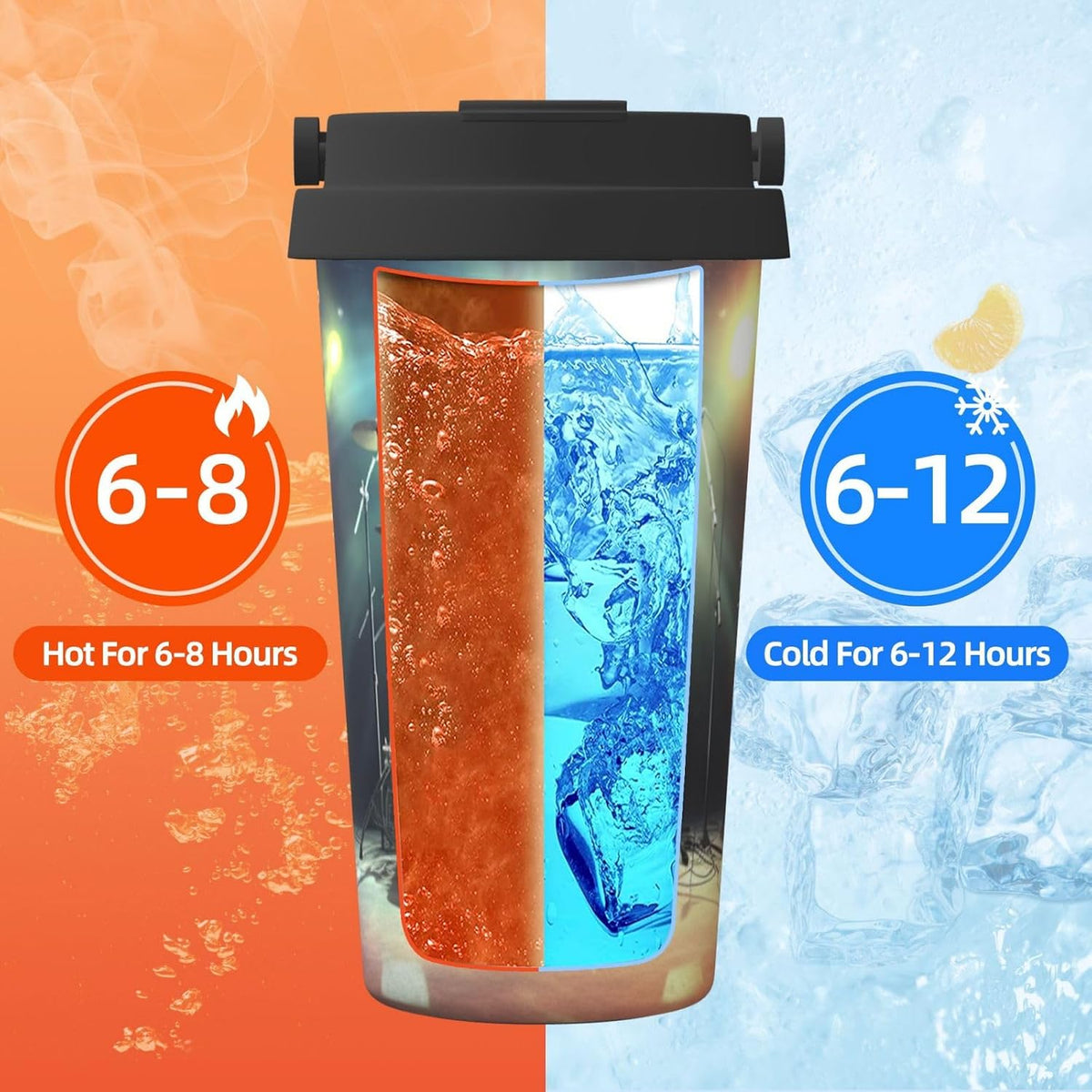rock band stage Tumbler with Lid and Handle 500ML Stainless Steel Car Cup for Hot and Cold Drinks, Double Wall Insulated Travel Coffee Mug Reusable Drink Thermos Cups Birthday Gifts