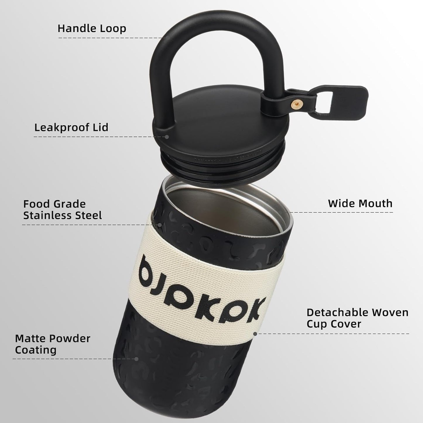 13oz Insulated Tumbler with Handle & Lid, Stainless Steel Coffee Mug | Double Wall Vacuum, Leak Proof, Lightweight, Scratch Resistant, Keeps Cold 8h/Hot 6h, Travel, Road Trip, Outdoor, Beige