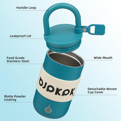13oz Insulated Tumbler with Handle & Lid, Stainless Steel Coffee Mug | Double Wall Vacuum, Leak Proof, Lightweight, Scratch Resistant, Keeps Cold 8h/Hot 6h, Travel, Road Trip, Outdoor, Beige