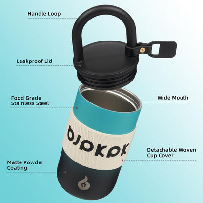 13oz Insulated Tumbler with Handle & Lid, Stainless Steel Coffee Mug | Double Wall Vacuum, Leak Proof, Lightweight, Scratch Resistant, Keeps Cold 8h/Hot 6h, Travel, Road Trip, Outdoor, Beige