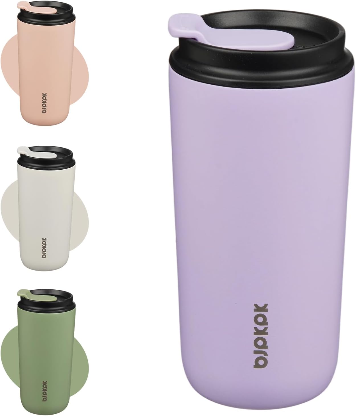 16oz Insulated Travel Coffee Mug, Stainless Steel Tumbler | Thermal Cup, Keeps Hot/Cold, Leakproof, Double Wall Vacuum, Dishwasher Safe, Wide Mouth, Office & Outdoor, Bamboo Grove