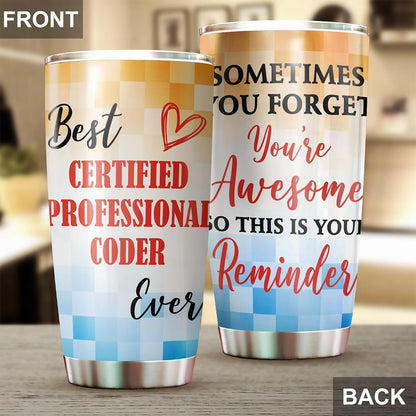 Best Lacrosse Coach Ever Tumbler Stainless Steel 20oz, Office Gifts Women Men Work Friends Coworker, Driking Coffee Cup For Birthday Christmas - Colors G