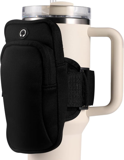 Gym Water Bottle Pouch, Double Layer Water Bottle Holder Sleeve Bag
