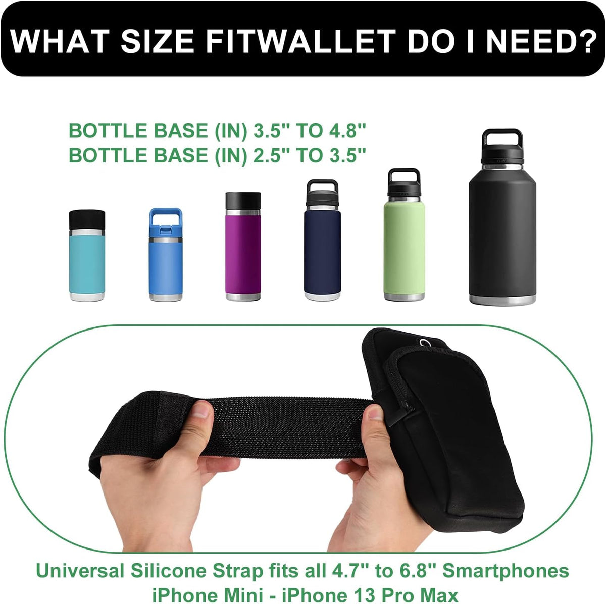 Gym Water Bottle Pouch, Double Layer Water Bottle Holder Sleeve Bag