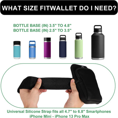 Gym Water Bottle Pouch, Double Layer Water Bottle Holder Sleeve Bag